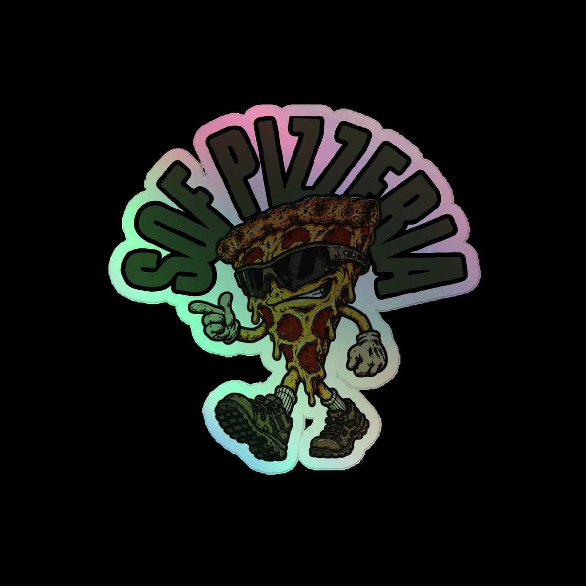 HOLOGRAPHIC SOF PIZZA STICKER